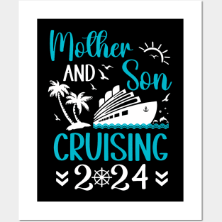 Mother And Son Cruising 2024 Trip Matching Cruise Tee Posters and Art